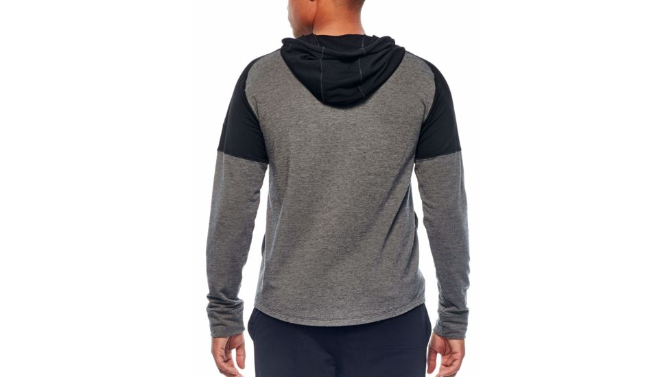 Icebreaker Cool-Lite Momentum Long Sleeve Hood - Men's, Black/Snow Heather/Black, Medium, 103615003M