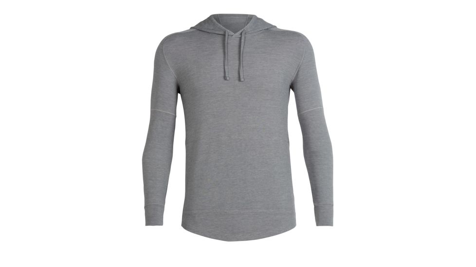 Icebreaker Cool-Lite Momentum Long Sleeve Hood - Men's, Fossil/Snow Heather, Medium, 103615005M