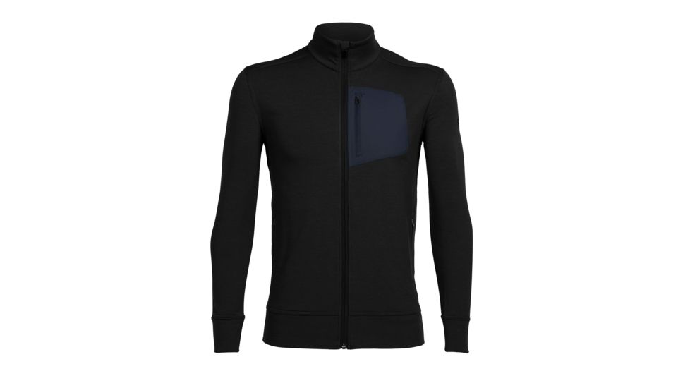 Icebreaker Momentum Long Sleeve Zip - Men's, Black/Black, Small, 103613001S