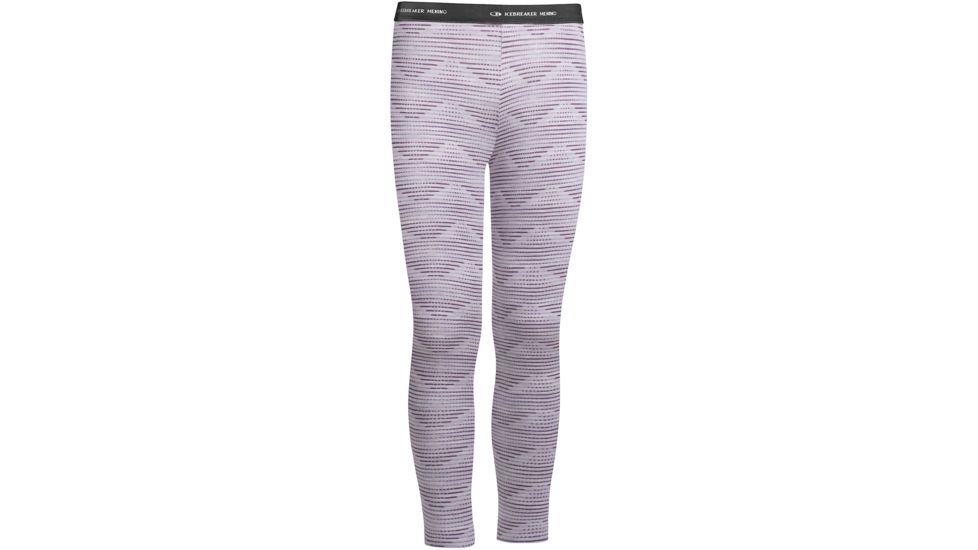 Icebreaker Oasis Leggings Diamond Line - Kids'-Silk Heather/Eggplant-4