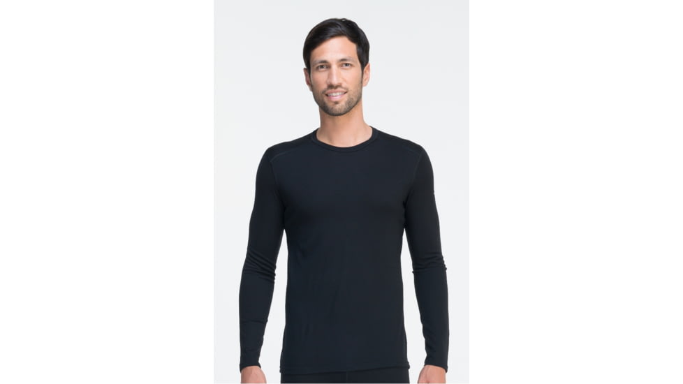 Oasis Long Sleeve Crewe Top - Mens-Black-Small