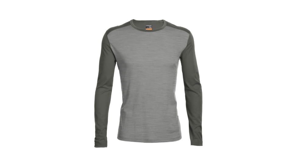 Oasis Long Sleeve Crew Top - Mens-Metro Heather/Metal-X-Large