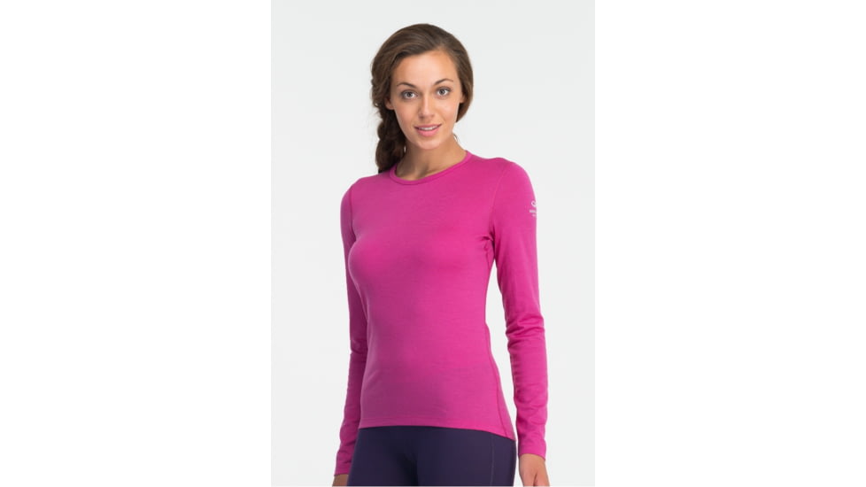 Icebreaker Oasis Long Sleeve Crew Top - Women's-Magenta-Medium