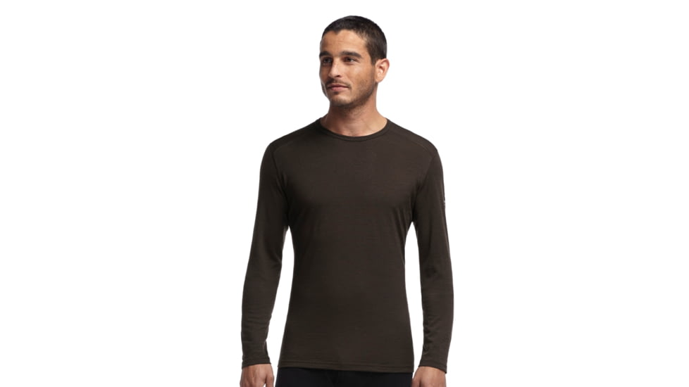 Icebreaker Oasis Long Sleeve Crewe Top - Men's-Chocolate Overdye-Large