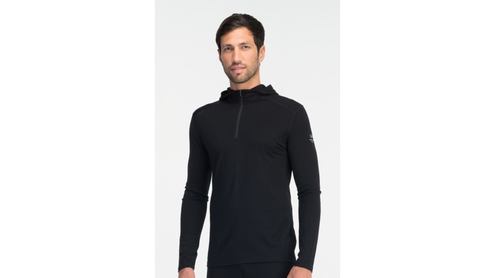 Icebreaker Oasis Long Sleeve Hood - Men's-Black-X-Large