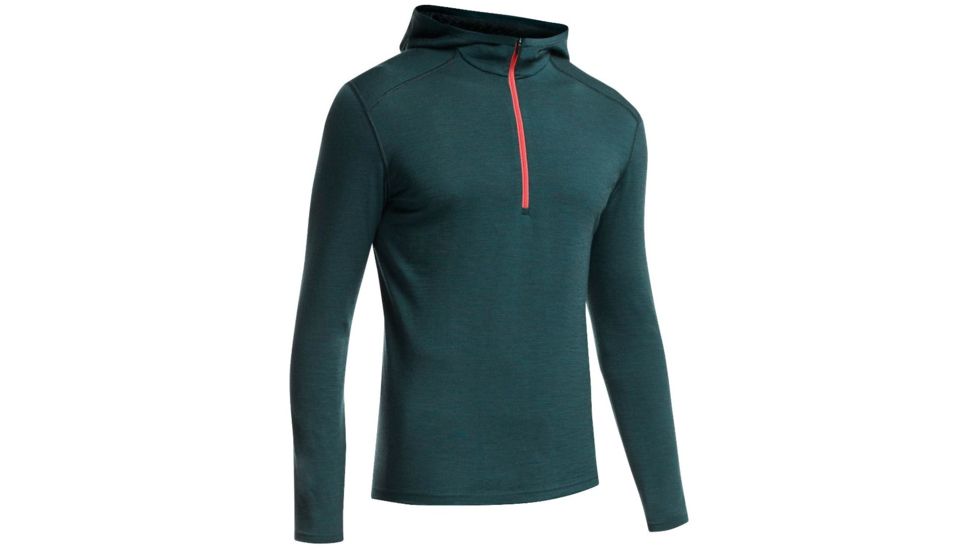 Icebreaker Oasis Long Sleeve Hood - Mens-Nori Heather/Clay-Large