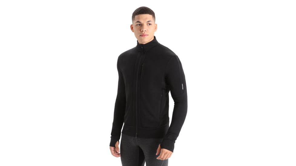 Icebreaker Original Long Sleeve Half Zip Top - Mens, Black, Extra Small, IB100871001XS