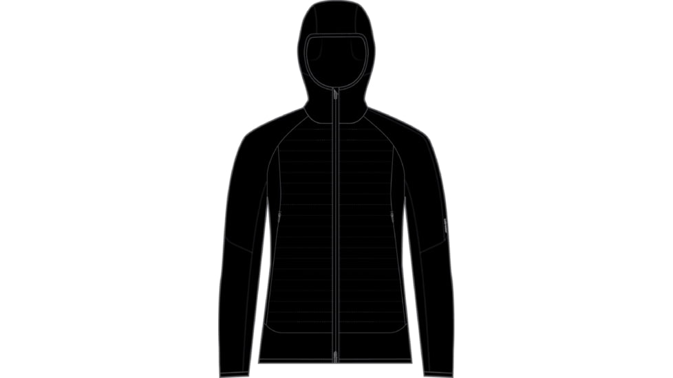 Icebreaker Quantum Hybrid Long Sleeve Zip Hoodie - Men's, Black, Extra Large, IB0A56QP001XL