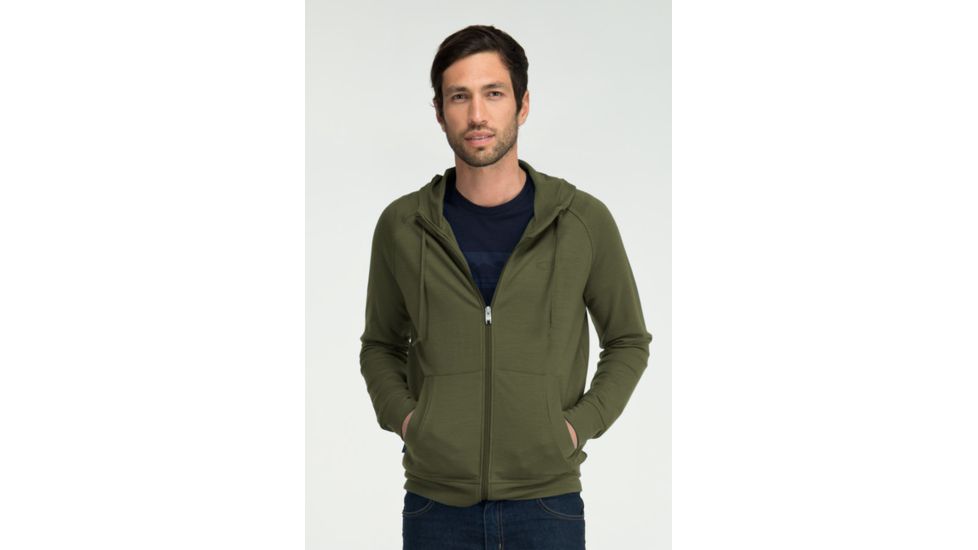 Icebreaker Quattro Long Sleeve Zip Hood Clearance - Men's-Cargo-Medium