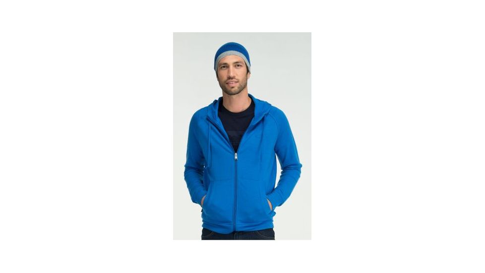 Icebreaker Quattro Long Sleeve Zip Hood - Men's-Cadet-Small