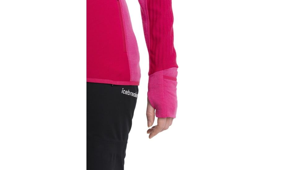 Icebreaker RealFleece Descender Long Sleeve Zip Hood Jacket - Women's, Electron Pink/Tempo, Medium, IB104491933M