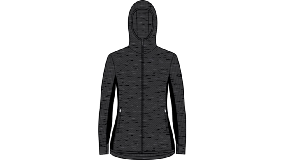 Icebreaker RealFleece Descender Long Sleeve Zip Hood Jacket - Women's, Jet Heather/Black, Extra Large, IB104491A01XL