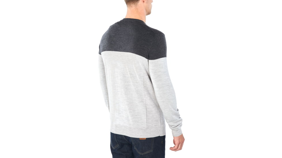 Icebreaker Shearer Crewe Sweater - Mens, CHAR HTHR/STEEL HTHR, Small, 104326A18S
