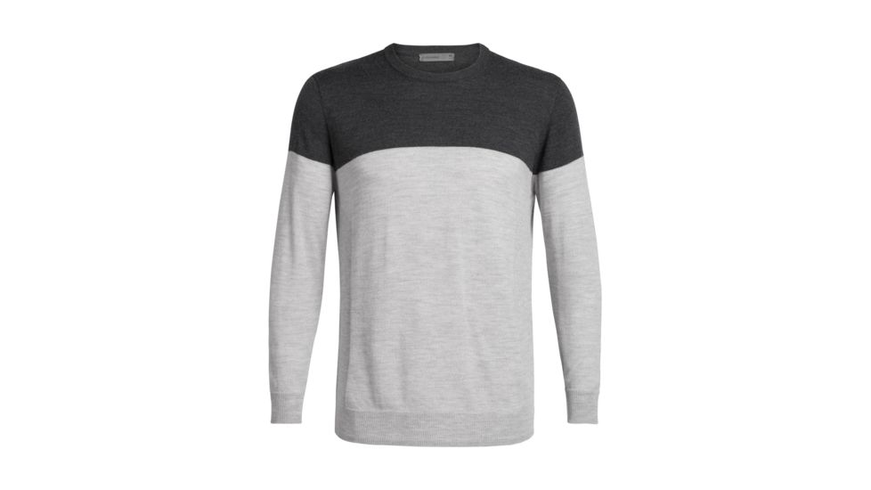 Icebreaker Shearer Crewe Sweater - Mens, CHAR HTHR/STEEL HTHR, Small, 104326A18S