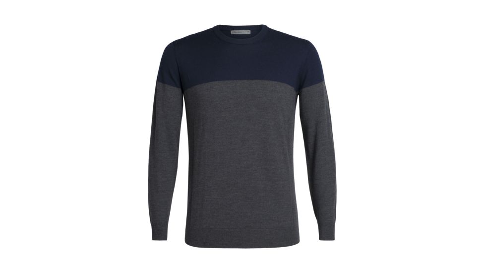 Icebreaker Shearer Crewe Sweater - Mens, Midnight Navy/CHAR HTHR, Extra Large, 104326B02XL