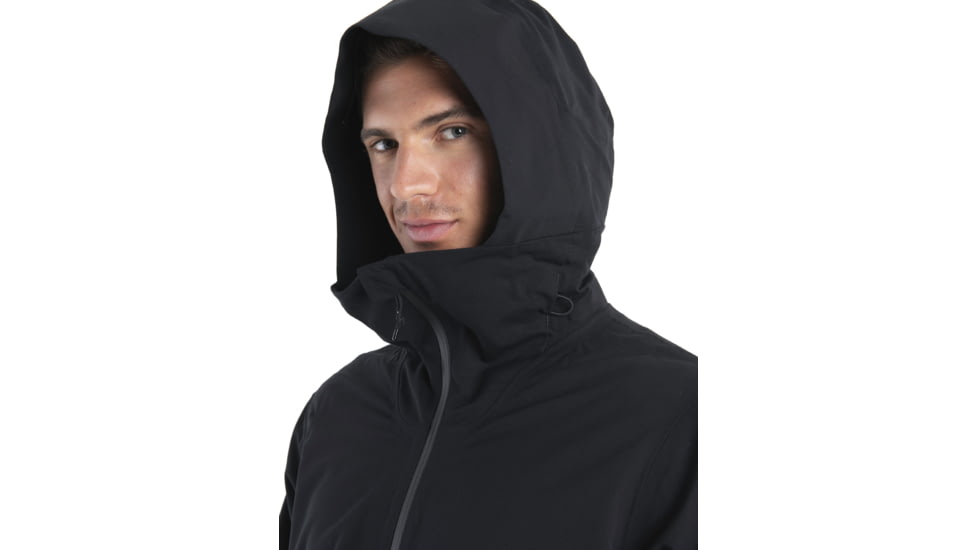 Icebreaker Shell+ Peak Hooded Jacket - Mens, Black, Small, IB0A56QB001S
