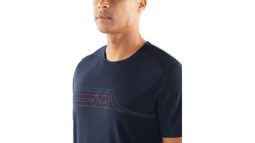 Icebreaker Tech Lite Short Sleeve Crewe Cadence PuLong Sleevee - Mens, Midnight Navy, XL, 104574401XL
