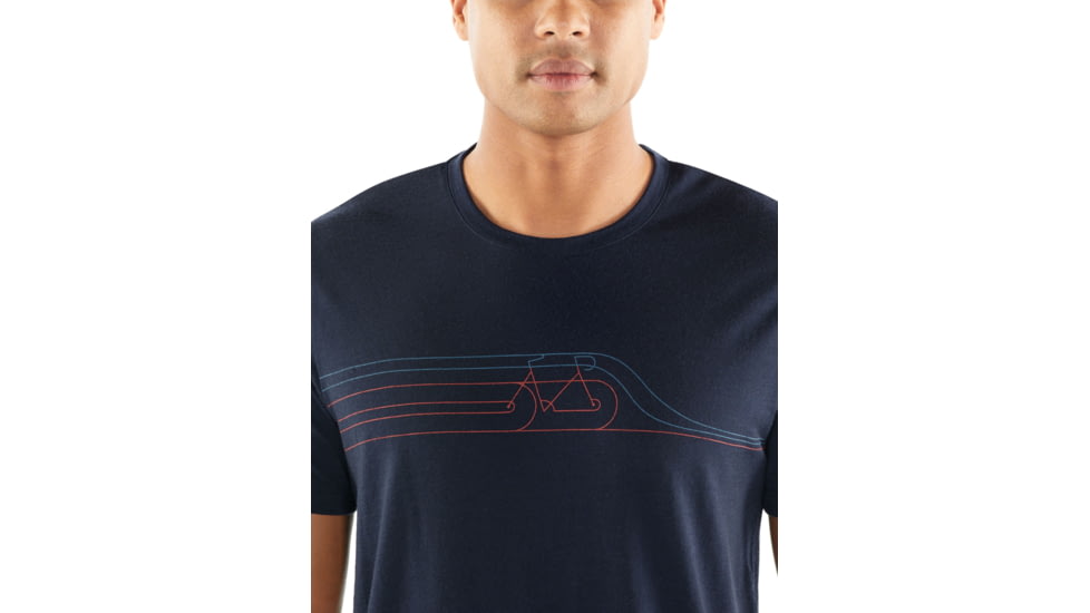 Icebreaker Tech Lite Short Sleeve Crewe Cadence PuLong Sleevee - Mens, Midnight Navy, XL, 104574401XL