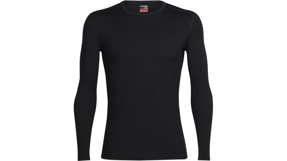 Icebreaker Tech Long Sleeve Crew Top - Men's-Black/Black-X-Large