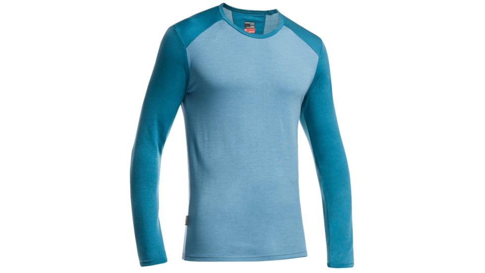 Icebreaker Tech Long Sleeve Crew Top - Mens-Tundra/Shore-Large