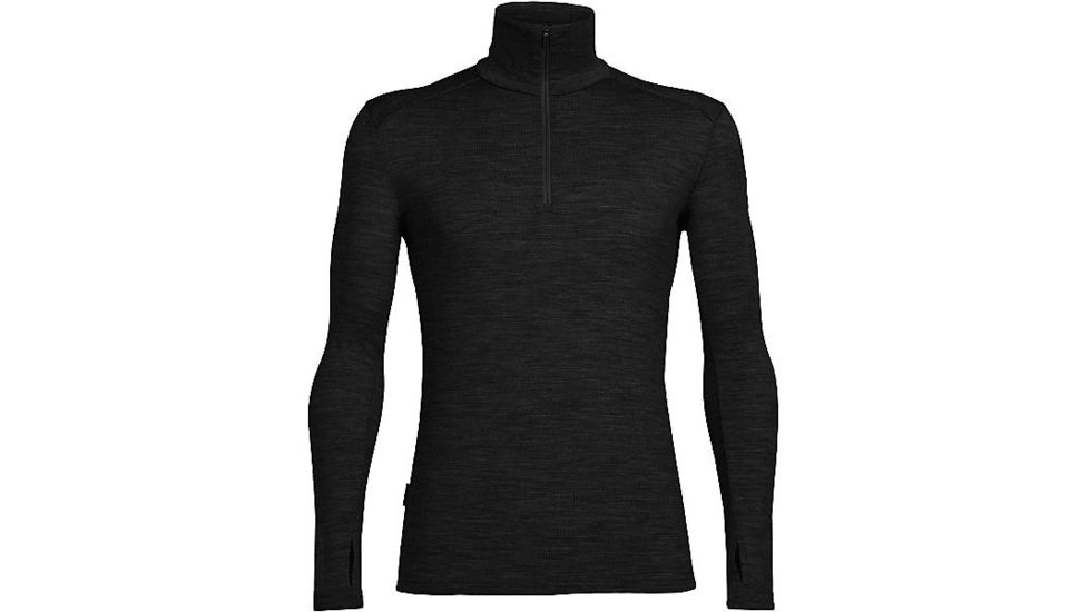 Icebreaker Tech Long Sleeve Half Zip - Men's-Black/Black/Black-X-Large