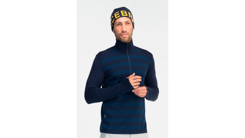 Icebreaker Tech Long Sleeve Half Zip - Men's-Stripe Admiral-Small