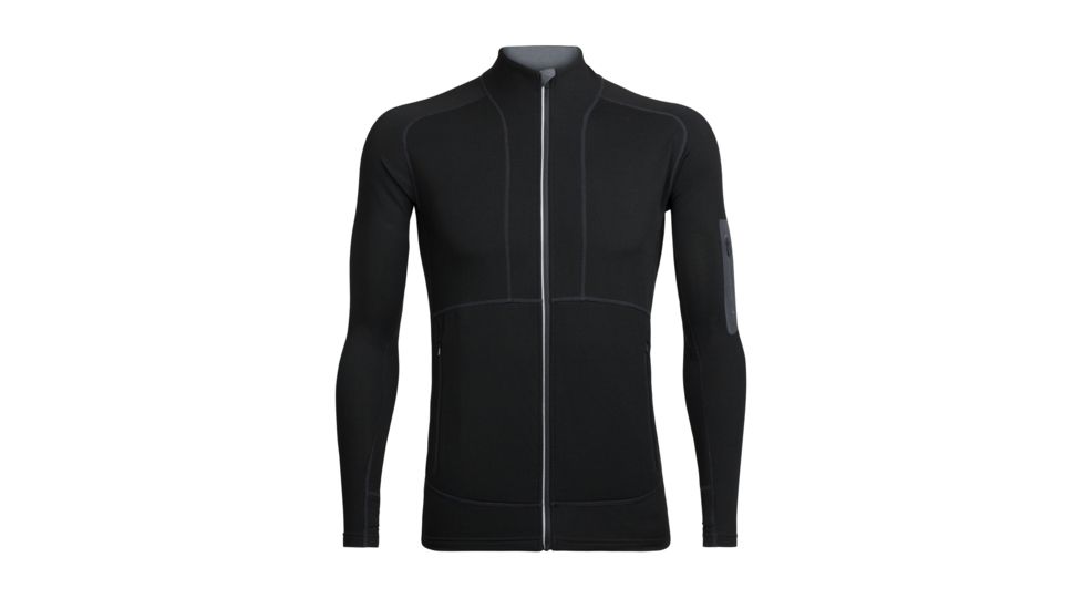 Icebreaker Tracer Long Sleeve Zip, Black/Monsoon, L, 104103001L
