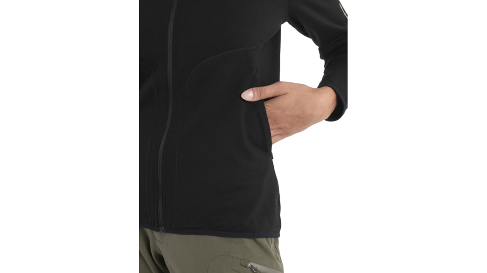 Icebreaker Women Merino 560 Realfleece Elemental LS Zip, Black, S, IBBA56SR001S