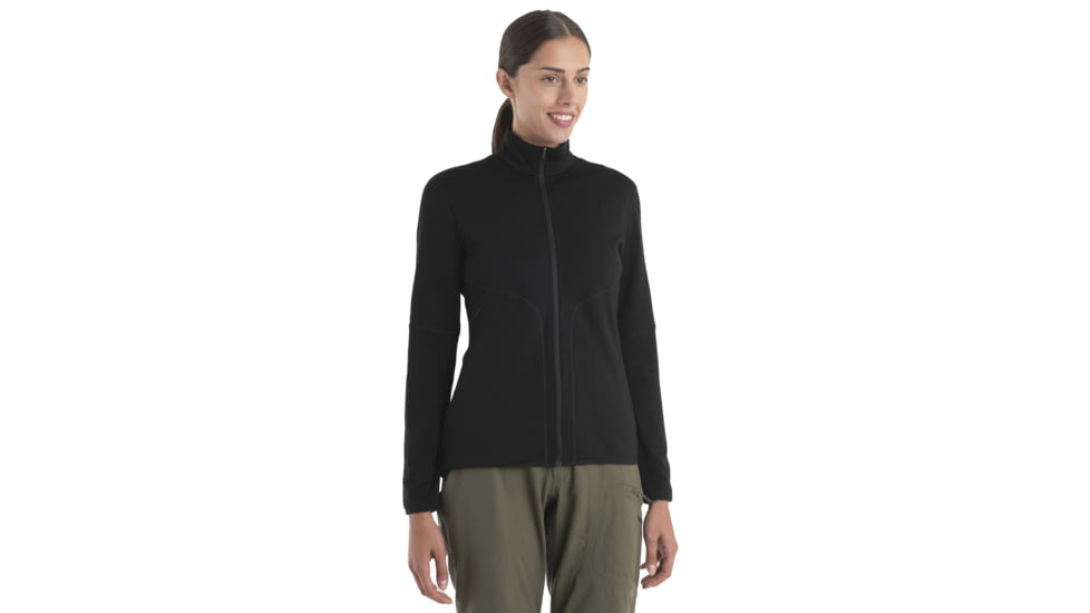 Icebreaker Women Merino 560 Realfleece Elemental LS Zip, Black, S, IBBA56SR001S