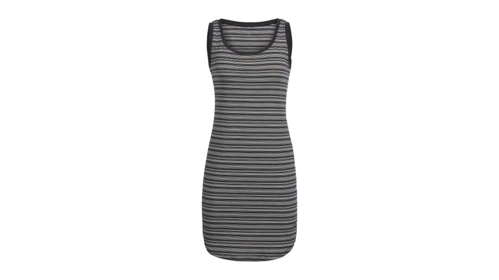 Icebreaker Yanni Tank Dress - Women's-Stripe Black/Snow-Large