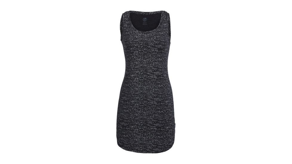 Icebreaker Yanni Tank Dress - Women's-Windstorm Black Heather/Snow-Large