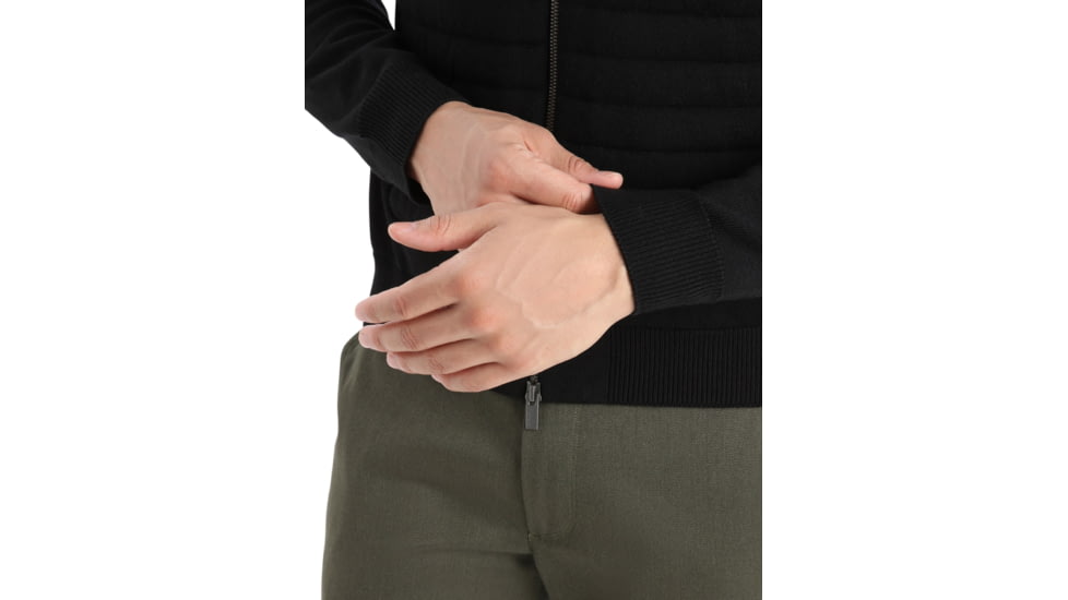 Icebreaker ZoneKnit Insulated Knit Bomber - Mens, Black, Medium, IB0A56JQ001M