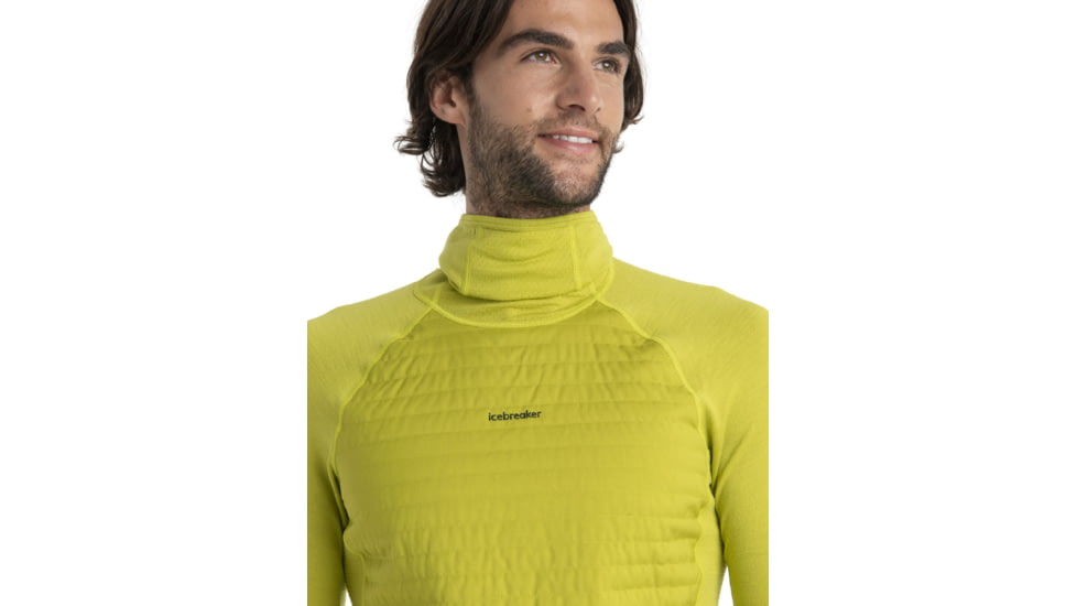Icebreaker ZoneKnit Insulated Long Sleeve Thermal Hoodie - Mens, Bio Lime, Large, IB0A56GR864L