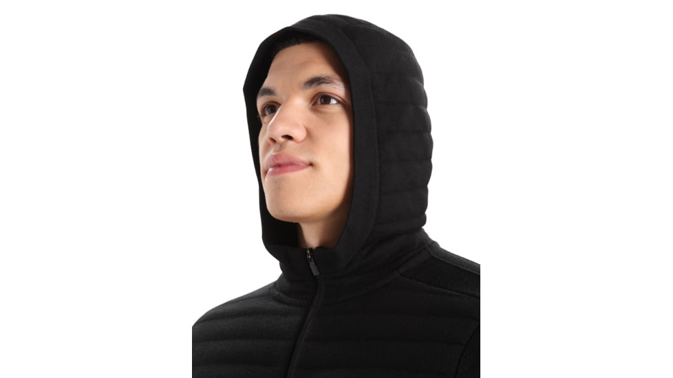 Icebreaker ZoneKnit Insulated Long Sleeve Zip Hoodie - Mens, Black, Large, IB0A59HH001L