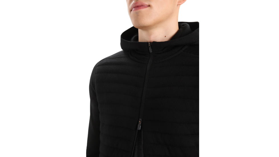 Icebreaker ZoneKnit Insulated Long Sleeve Zip Hoodie - Mens, Black, Large, IB0A59HH001L