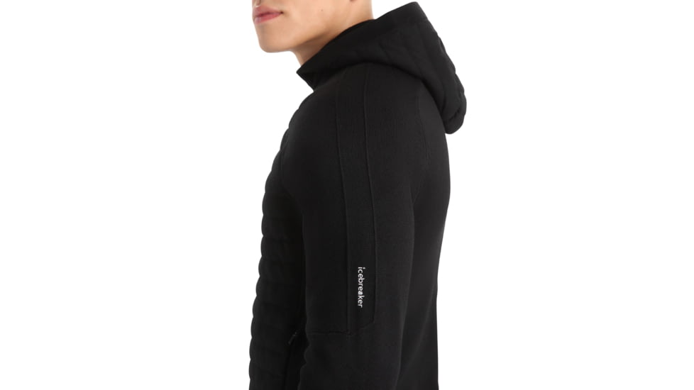 Icebreaker ZoneKnit Insulated Long Sleeve Zip Hoodie - Mens, Black, Large, IB0A59HH001L
