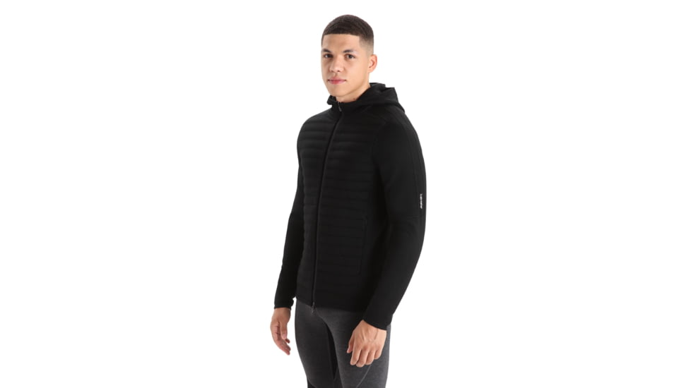 Icebreaker ZoneKnit Insulated Long Sleeve Zip Hoodie - Mens, Black, Large, IB0A59HH001L