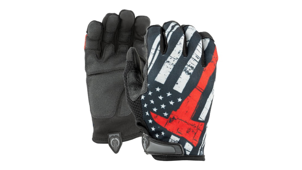 Industrious Handwear Red Line Flag w/Axe - Unlined - Full Finger Gloves, Large, EGC-RLF-L