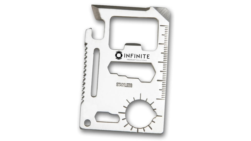 Infinite Product Solutions 11 In 1 Multi Tool Card, Polished Stainless Steel, CCMULTI111
