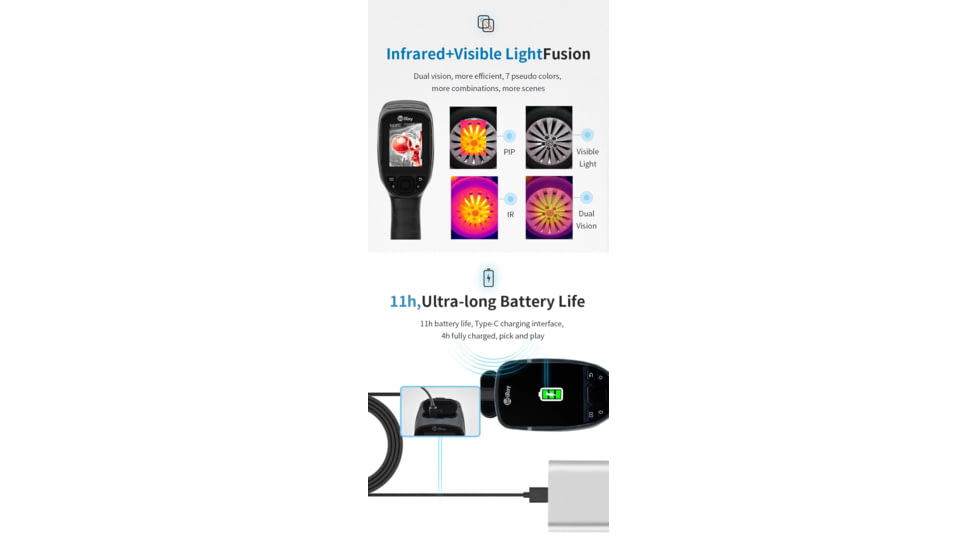 Infiray Handheld Thermal Imaging Imager, Black/Red, C200