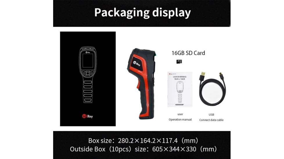 Infiray Handheld Thermal Imaging Imager, Black/Red, C200