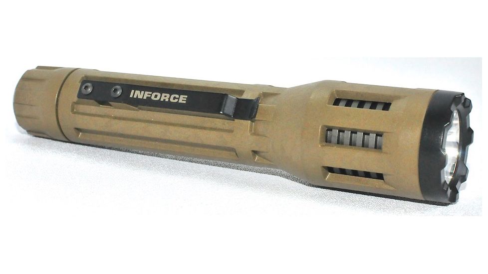InForce 9VX Flashlight, 500Lumens Flat Dark Earth Body, White Light, 3 CR123A INF-9VX-F-W
