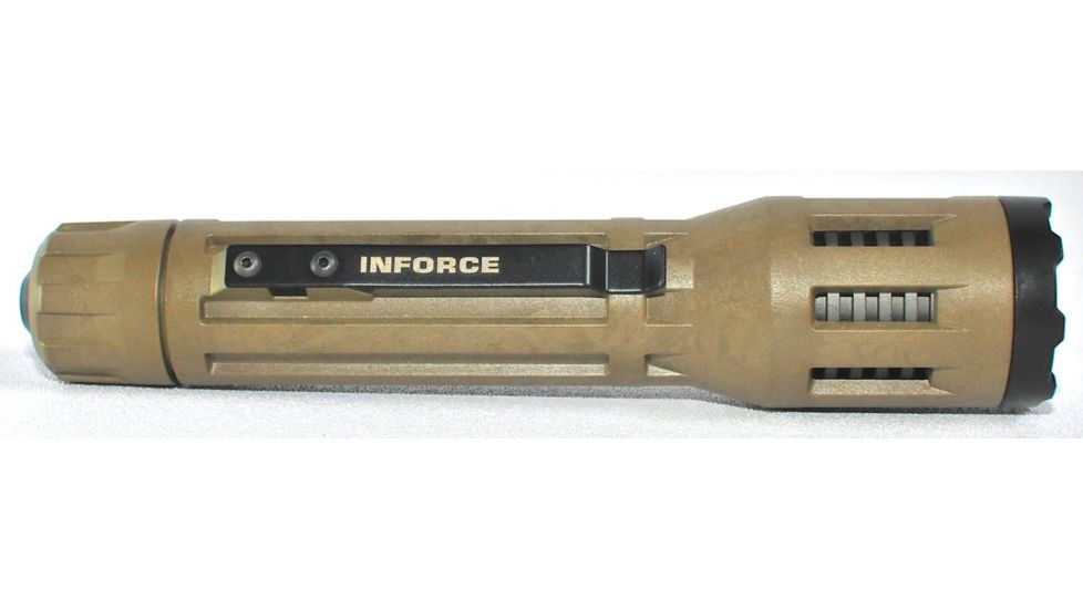 InForce 9VX Flashlight, 500Lumens Flat Dark Earth Body, White Light, 3 CR123A INF-9VX-F-W