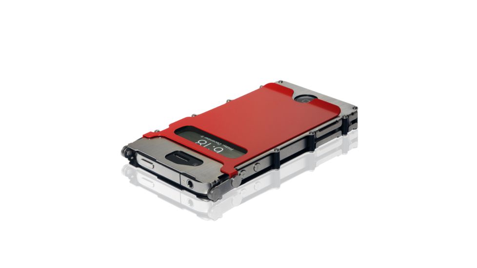 iNoxCase 360 Phone Case - Brushed Stainless with Red Lid INOX4RX