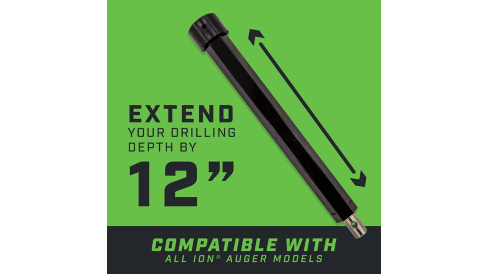 ION Auger Hex Extension, 12 inch, Augers, Black, 12-Inch, 42963