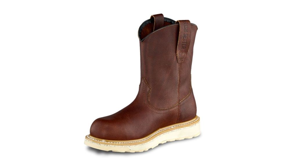 Irish Setter Ashby 83908 Mens Pull-On Boot w/ Safety Toe, 9 in Height, Briar Turbo Vegas Leather, EE Extra Wide Width, Brown, 7.5, 83908E2075