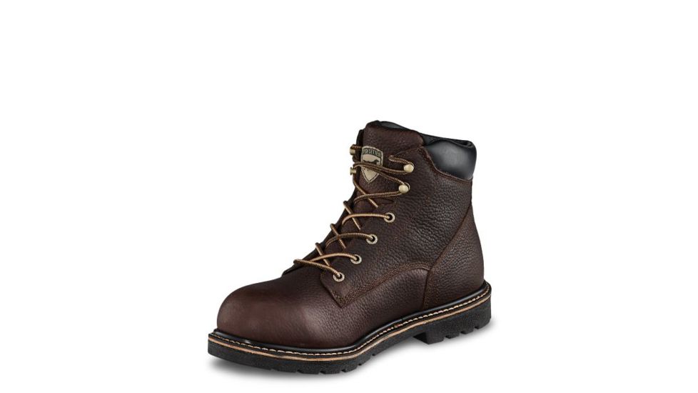 Irish Setter Farmington 83604 Mens Boot w/ Safety Toe, 6 in Height, Dark Brown Worn Saddle Leather, D Medium Width, Brown, 9.5, 83604D 095