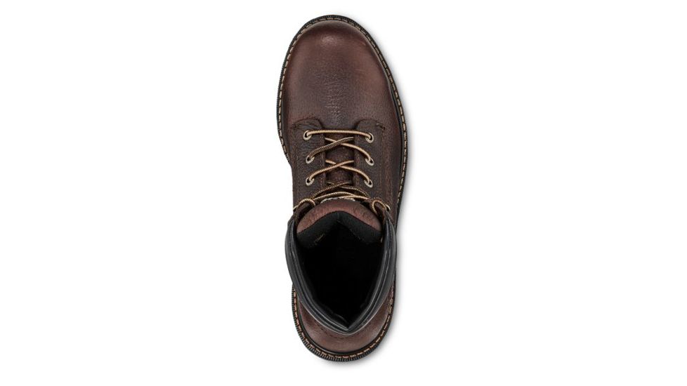 Irish Setter Farmington 83604 Mens Boot w/ Safety Toe, 6 in Height, Dark Brown Worn Saddle Leather, D Medium Width, Brown, 9.5, 83604D 095