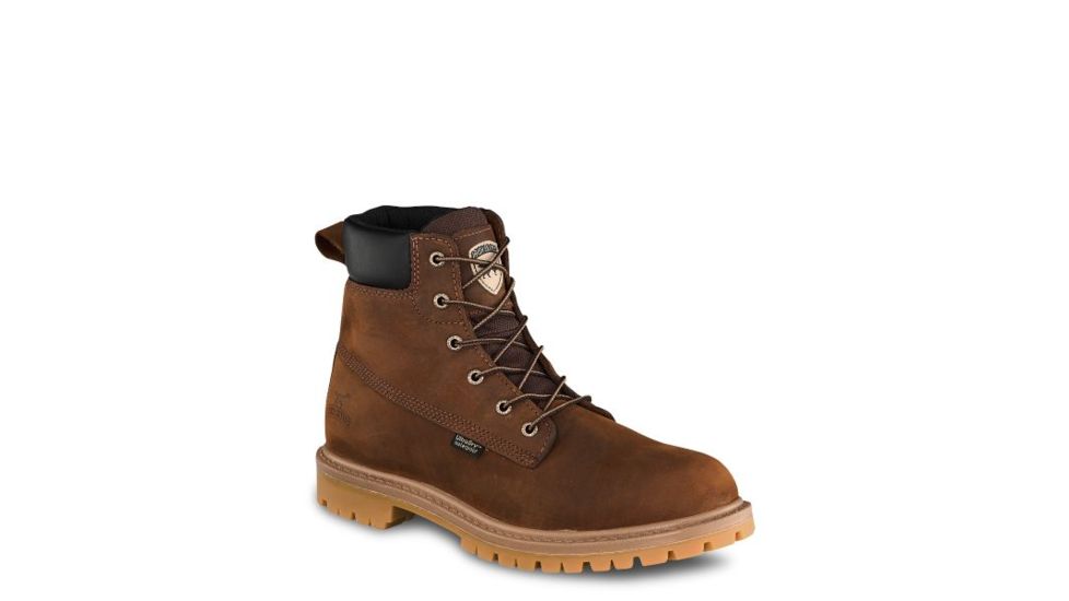 Irish Setter Hopkins 83614 Mens Boot w/ Safety Toe, 6 in Height, Waterproof, Gaucho Leather, D Medium Width, Brown, 9, 83614D 090