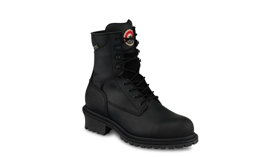 USED Irish Setter Mesabi Logger 8in Waterproof Leather Steel Toe Work Boots - Men's, 12 US, 2E, Black, 83836E2120, EDEMO1